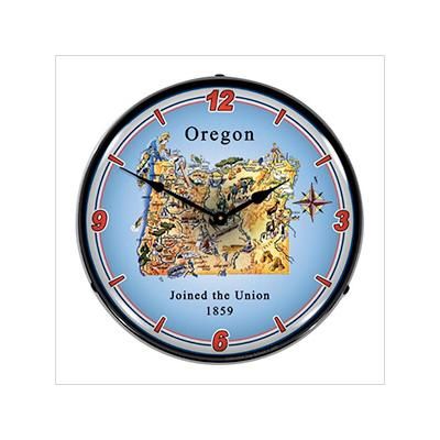 Collectable Sign and Clock State of Oregon Backlit Wall Clock