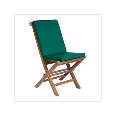 All Things Cedar Folding Chair Set with Green Cushions