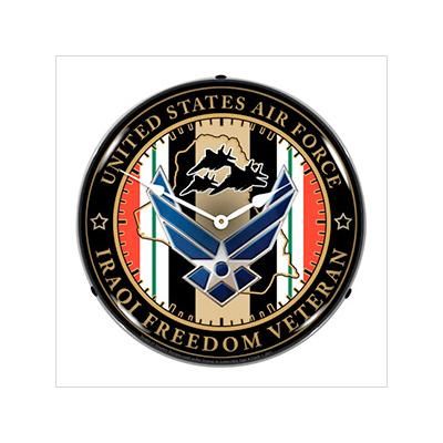 Collectable Sign and Clock Air Force Veteran Operation Iraqi Freedom Backlit Wall Clock