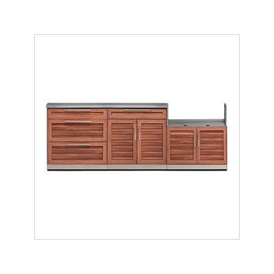 NewAge Outdoor Kitchens Grove 4-Piece Outdoor Kitchen Set with Countertops and Covers