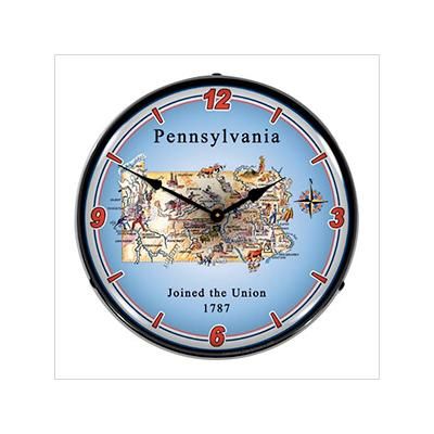 Collectable Sign and Clock State of Pennsylvania Backlit Wall Clock
