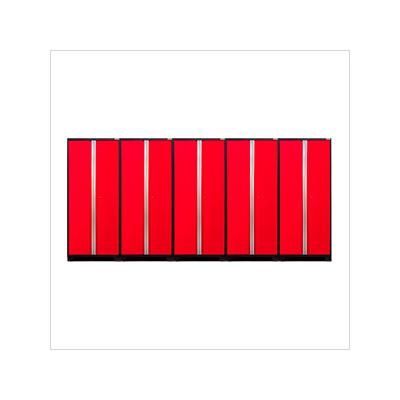 NewAge Garage Cabinets 5 x PRO Series Red Multi-Use Lockers