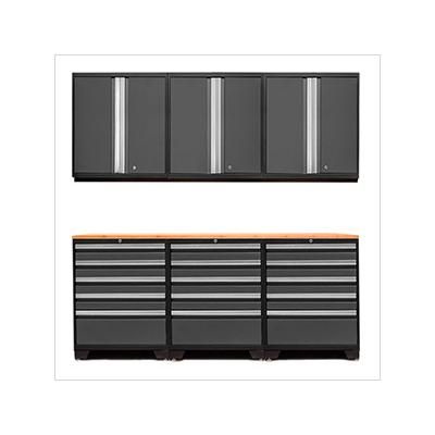 NewAge Garage Cabinets PRO Grey 7-Piece Garage Storage Set with Bamboo Top