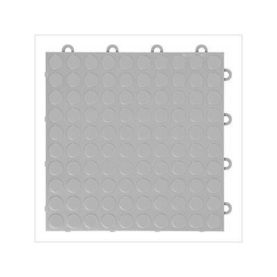 GearTile Coin Pattern 12 x 12-Inch Silver Garage Floor Tile (48 Pack)