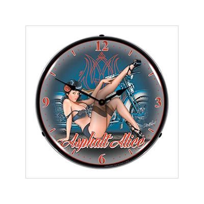 Collectable Sign and Clock Asphalt Alice Backlit Wall Clock