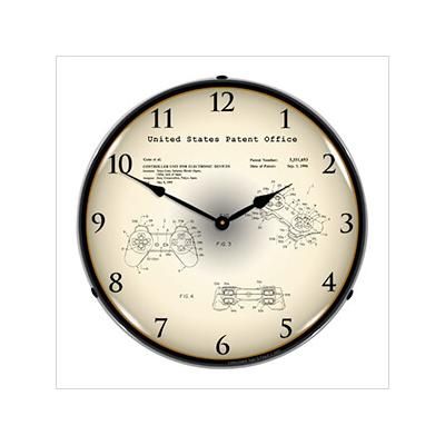 Collectable Sign and Clock 1995 Sony PS1 Controller Patent Blueprint Backlit Wall Clock