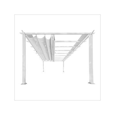 Paragon Outdoor 11 x 16 ft. Florence Soft Top Aluminum Pergola (White Frame / Off White Canopy)