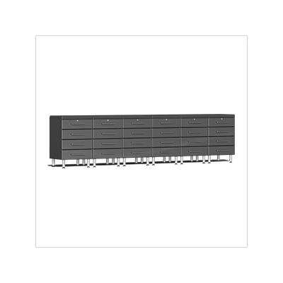 Ulti-MATE Garage Cabinets 8-Piece Garage Cabinet Kit with 2 Channeled Worktops in Graphite Grey Metallic