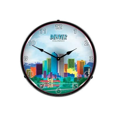 Collectable Sign & Clock Denver Skyline Backlit Wall Clock