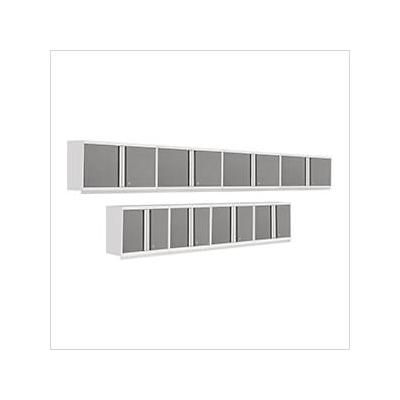 NewAge Garage Cabinets PRO Series 8-Piece Platinum Wall Cabinet Set
