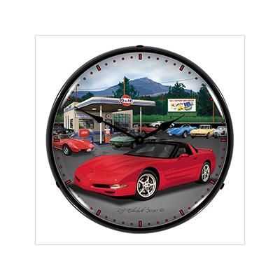 Collectable Sign and Clock Chevy Corvette C5 Backlit Wall Clock