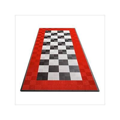 Swisstrax Ribtrax Pro One Car Garage Floor Tile Mat (Jet Black / Racing Red / Arctic White)
