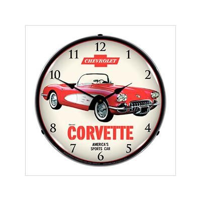 Collectable Sign and Clock 1959 Chevrolet Corvette Backlit Wall Clock