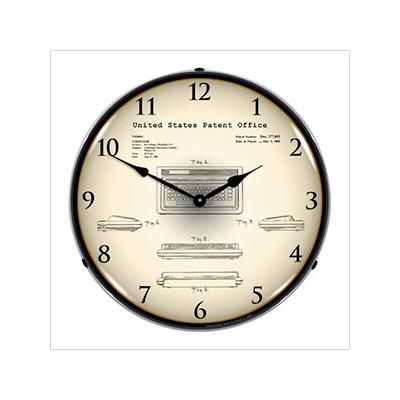 Collectable Sign and Clock 1982 Commodore 64 Computer Patent Blueprint Backlit Wall Clock