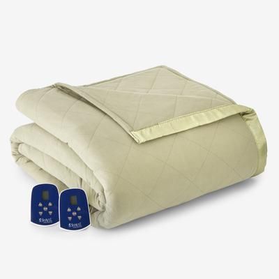 MicroFlannel® 7 Layers of Warmth™ Electric Heated Blanket by BrylaneHome in Sage (Size FULL)