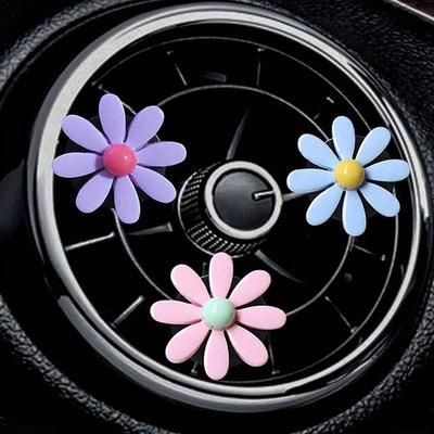 Simple And Fresh Flower, Small Daisy, Car Perfume Decoration Clip, Colorful Flower, Car Mounted Air Conditioner, Air Outlet, Fragrance Clip