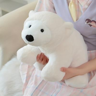 TEMU 10.24in Cute Polar Bear Plush Doll Soft Animal Plush Toys Stuffed Bear Toy Anime Doll For Children Birthday Gift Christmas Gifts