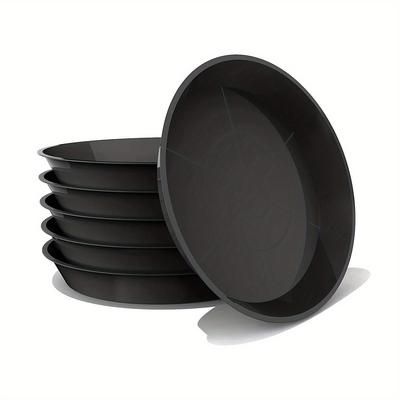 6pcs, Plant Saucer Plastic Plant Tray, 12 Inch Black Sturdy And Durable Flower Pot Container Accessories Plant Pot Saucers For Indoor And Outdoor