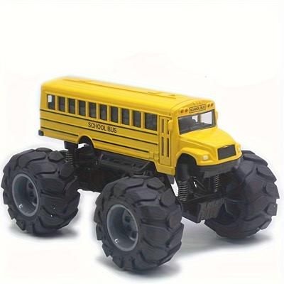 TEMU Alloy School Bus Back Bus Car , Christmas Gift