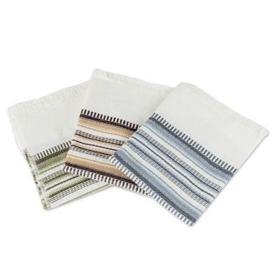 Earth Colors,'3 Handwoven Guatemalan Earthtone Cotton Dish Towels'