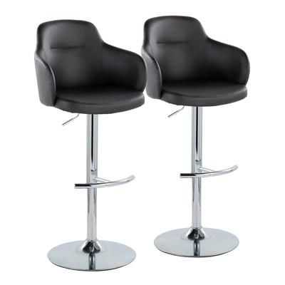 Boyne Adjustable Barstool - Set Of 2 by Lumisource in Chrome Black