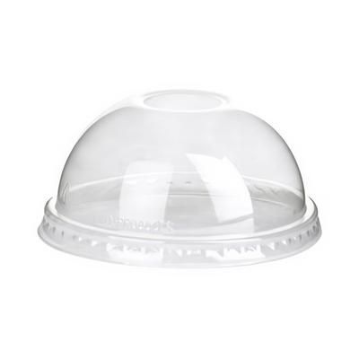 Eco Products EP-DLCC-NH GreenStripe Dome Lid for 9 to 24 oz Cold Cups - Without Hole, PLA, Clear