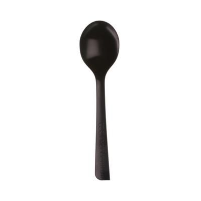 Eco Products EP-S114 6" BlueStripe Disposable Soup Spoon - Polystyrene, Black