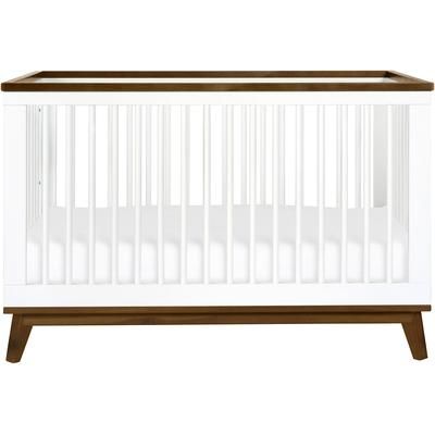 Babyletto Scoot 3-in-1 Convertible Crib w/Toddler Bed Conversion Kit - White / Natural Walnut