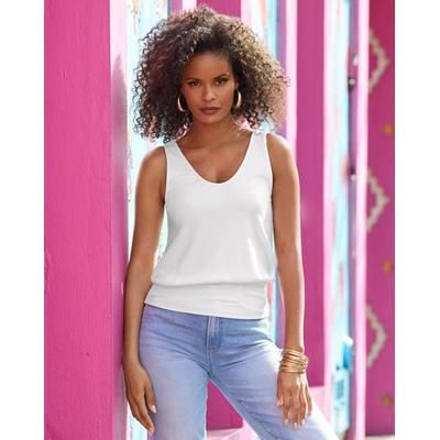 Boston Proper - Pure White - So Essential Rib V Neck Blouson Top - XXS