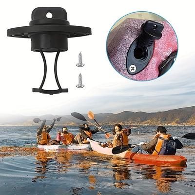 TEMU 2 Packs Universal Canoe Kayak Boat Thread Drain Plugs Kit, Black, Pa (polyamide, Nylon), With Screws, For Boat
