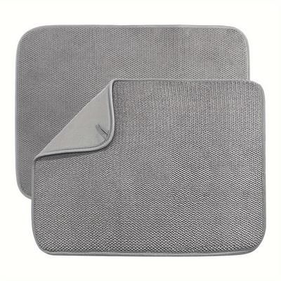 TEMU 2 Pcs Large Dish Drying Mat For Kitchen Counter, 20 X 15 Inch Microfiber Absorbent Dish Drying Pad, Dishes Drainer Mats For Countertops, Sinks, Draining Mat (gray)