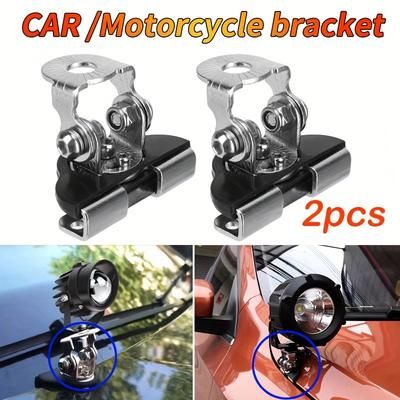 TEMU 2pcs/set Car Motorcycle Universal A Pillar Hood Light Bar Mount Bracket Clamp Holder For Off Road Suv Atv 4wd Adjustable Mounting Bracket