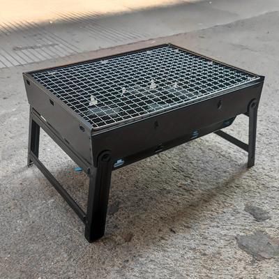 TEMU 1pc Portable Foldable Bbq Grill, Iron Construction, Uncharged, Compact & Convenient Design For Outdoor Camping, Picnics, And More, Picnic Cooking|portable Barbecue|durable Construction