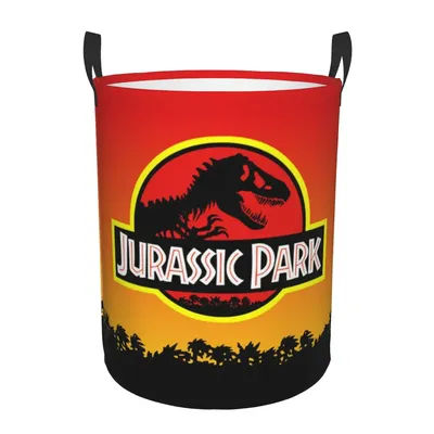 Custom Jurassic Park Dinosaur Print Laundry Basket Collapsible Large Clothes Storage Bin Baby Hamper