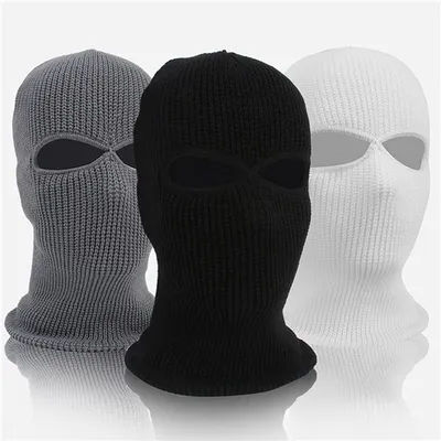18 Colors Full Face Cover Mask Three 2 Hole Balaclava Hat Winter Ski Cycling Mask Beanie Hat Scarf Warm Face Masks