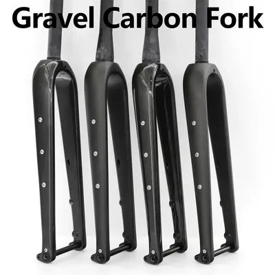 Gravel Carbon Fork 700C 1-1/8" Straight/Taper Tube Disc Brake Front Fork Full Carbon Ultralight Road Bike Fork 100mm