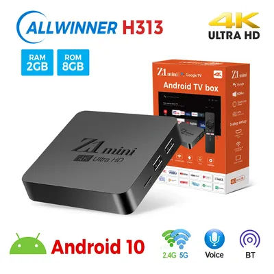 Smart ATV Box Z1 Mini Android 10 Allwinner H313 2GB 8GB Dual 2G 5G Wifi BT5.2 4K Media Player Android Set Top Box