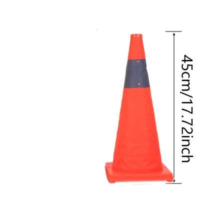 TEMU High-visibility Orange Collapsible With Reflective Strips - Waterproof, Adjustable Height Lots, Driveways & Training