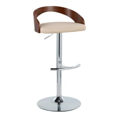 Grotto Adjustable Barstool - Set Of 2 by Lumisource in Chrome Walnut Cream