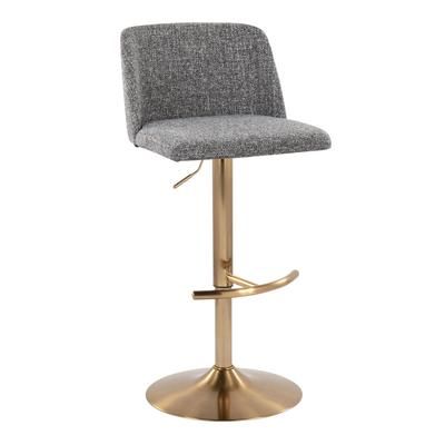 Toriano Adjustable Barstool - Set Of 2 by Lumisource in Grey Noise Gold