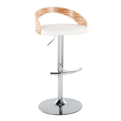 Grotto Adjustable Barstool - Set Of 2 by Lumisource in Chrome Zebra White