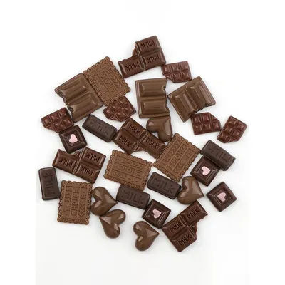 30Pcs Artificial Resin Chocolate Cake Flatback Flat Back Cabochon DIY Dollhouse Food Ornament Miniature for Phone Case Jewelry