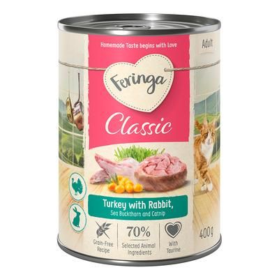 24x400g Rabbit, Turkey Classic Meat Menu Feringa Wet Cat Food
