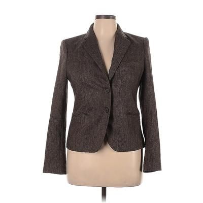 Body By Victoria Wool Blazer Jacket: Brown Chevron/Herringbone Jackets & Outerwear - Women's Size 14
