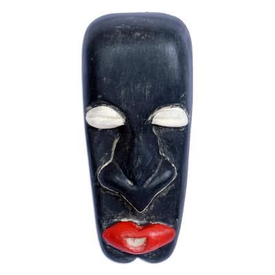 Nzinga Mbande,'Handmade Black and Red African Mask of Queen Nzinga Mbande'
