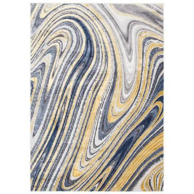 Tappeto salotto azzurro oro crema effetto marmo 160x220