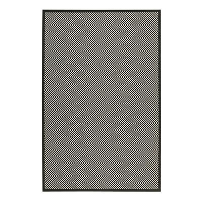 Tappeto piatto in cotone poliestere reversibile Nero e beige 80x300