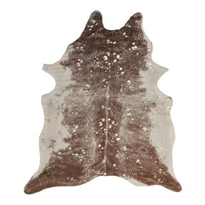 Tappeto ecopelle mucca marrone dorato 130 x 170 cm