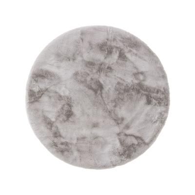 Tappeto di pelliccia grigio ø 120 rotondo