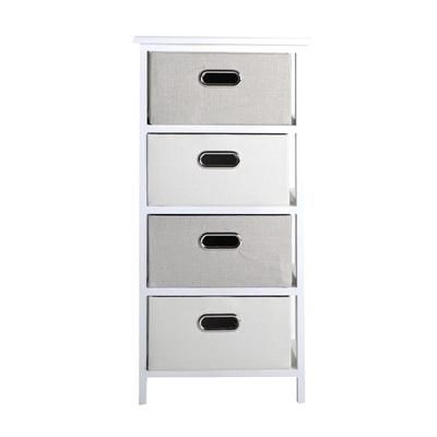 Cassettiera in legno di paulownia bianco 38x28x78 cm